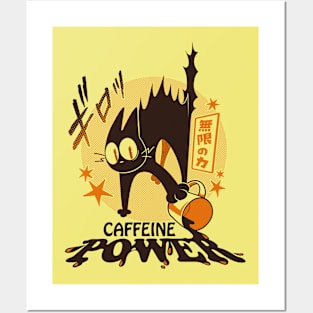Caffeine Power Cat Anime Japanese by Tobe Fonseca Posters and Art